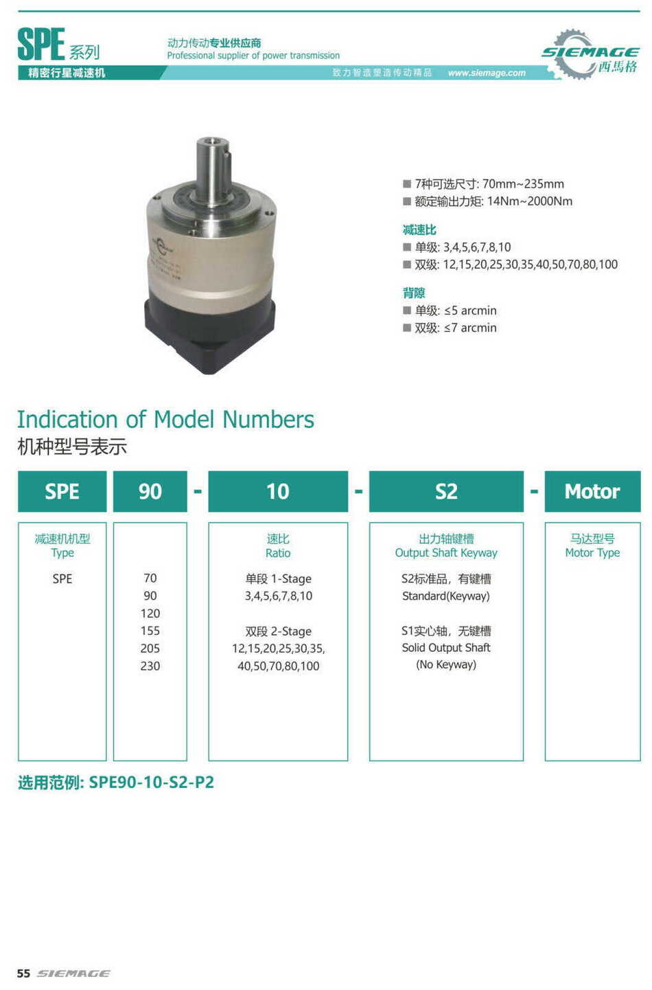 西馬格精密行星減速機SPE